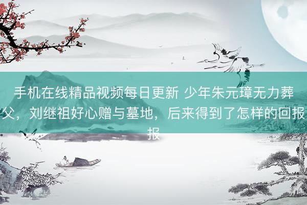 手机在线精品视频每日更新 少年朱元璋无力葬父，刘继祖好心赠与墓地，后来得到了怎样的回报
