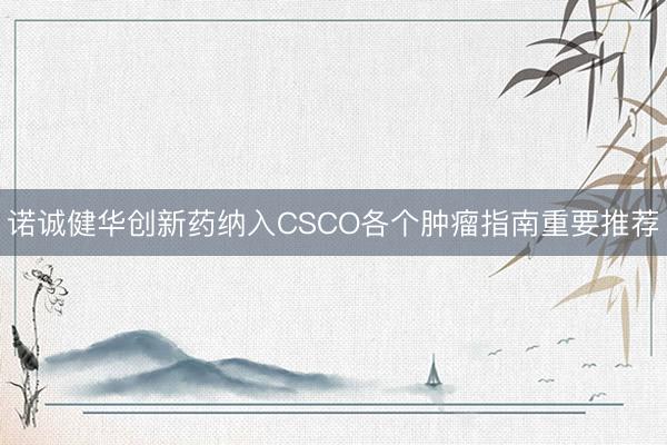 诺诚健华创新药纳入CSCO各个肿瘤指南重要推荐