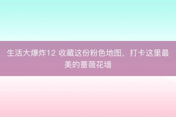 生活大爆炸12 收藏这份粉色地图,打卡这里最美的蔷薇花墙