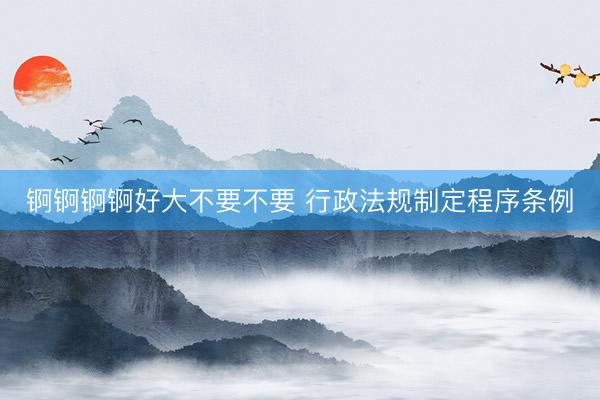 锕锕锕锕好大不要不要 行政法规制定程序条例
