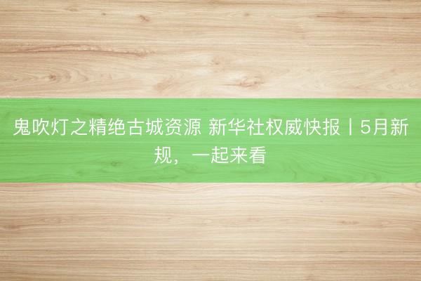 鬼吹灯之精绝古城资源 新华社权威快报丨5月新规，一起来看