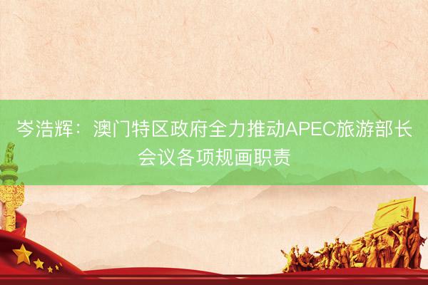 岑浩辉:澳门特区政府全力推动APEC旅游部长会议各项规画职责