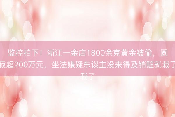 监控拍下！浙江一金店1800余克黄金被偷，圆寂超200万元，坐法嫌疑东谈主没来得及销赃就栽了