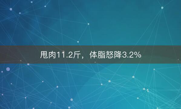 甩肉11.2斤，体脂怒降3.2%
