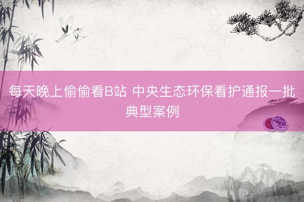 每天晚上偷偷看B站 中央生态环保看护通报一批典型案例