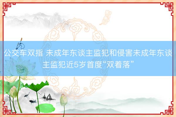 公交车双指 未成年东谈主监犯和侵害未成年东谈主监犯近5岁首度“双着落”