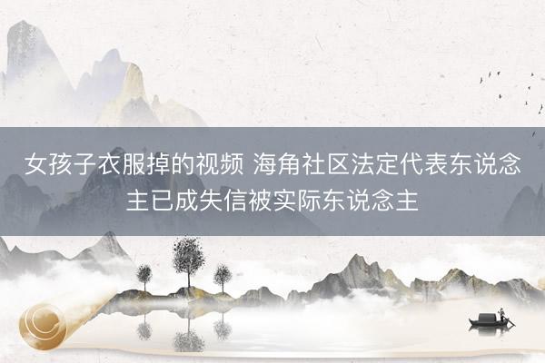 女孩子衣服掉的视频 海角社区法定代表东说念主已成失信被实际东说念主