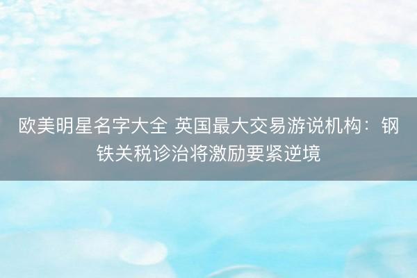 欧美明星名字大全 英国最大交易游说机构：钢铁关税诊治将激励要紧逆境