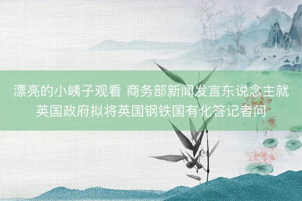 漂亮的小峓子观看 商务部新闻发言东说念主就英国政府拟将英国钢铁国有化答记者问