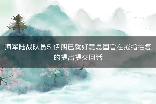 海军陆战队员5 伊朗已就好意思国旨在戒指往复的提出提交回话