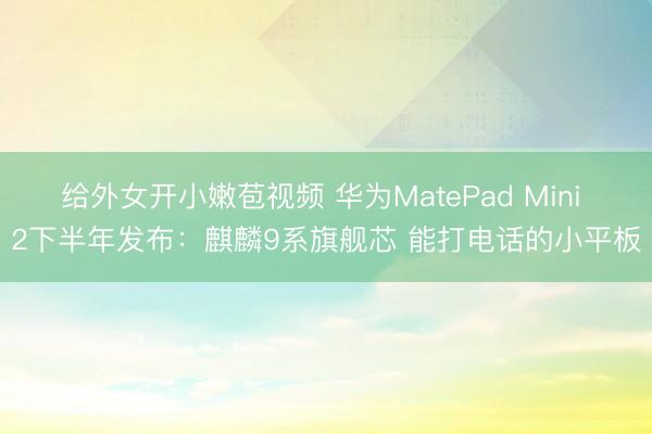 给外女开小嫩苞视频 华为MatePad Mini 2下半年发布：麒麟9系旗舰芯 能打电话的小平板