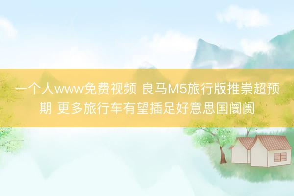 一个人www免费视频 良马M5旅行版推崇超预期 更多旅行车有望插足好意思国阛阓