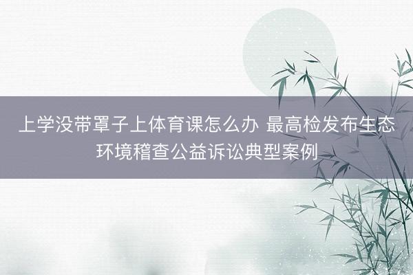 上学没带罩子上体育课怎么办 最高检发布生态环境稽查公益诉讼典型案例