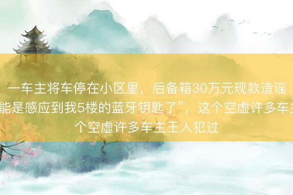 一车主将车停在小区里,后备箱30万元现款造谣消释!“可能是感应到我5楼的蓝牙钥匙了”,这个空虚许多车主王人犯过